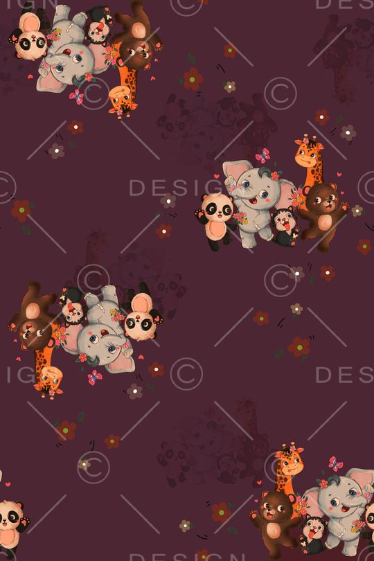 卡通动物印花华亿平台图片