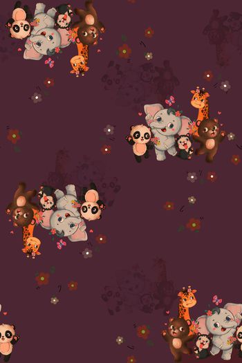 卡通动物印花华亿平台图片