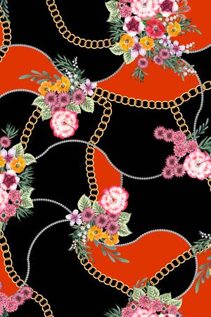 橙黑波浪分割背景印花华亿平台图片