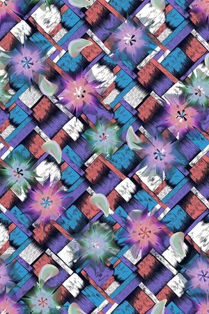 抽象花卉印花华亿平台图片