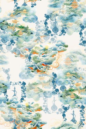 晕染肌理印花华亿平台图片