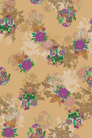 古典花纹印花华亿平台图片