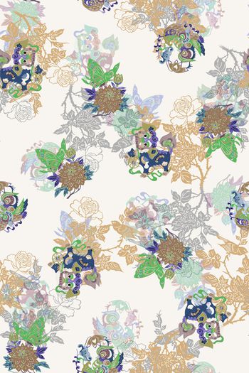 古典花纹印花华亿平台图片