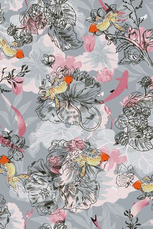 花卉印花华亿平台图片