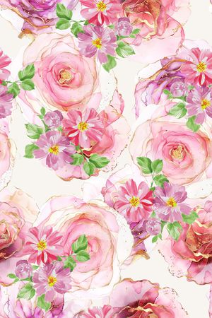 抽象花卉印花华亿平台图片