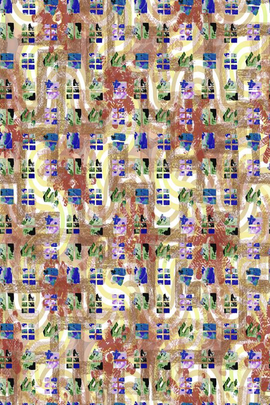 彩色几何印花华亿平台图片