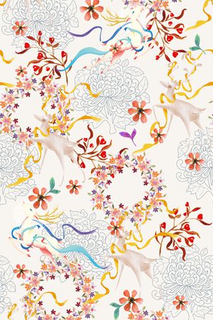 古典花纹印花华亿平台图片