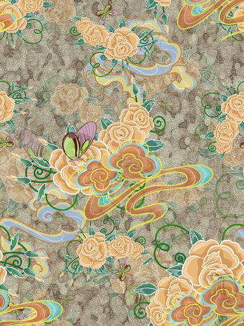 中国风印花华亿平台图片