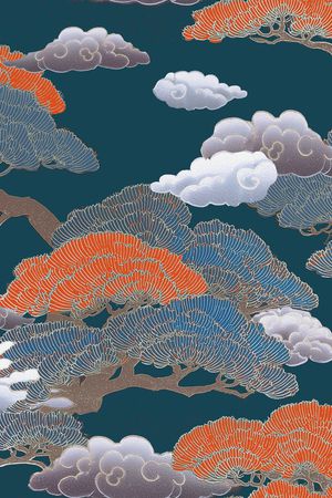 中国风印花华亿平台图片