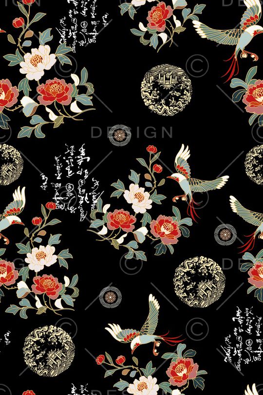 中国风印花华亿平台图片