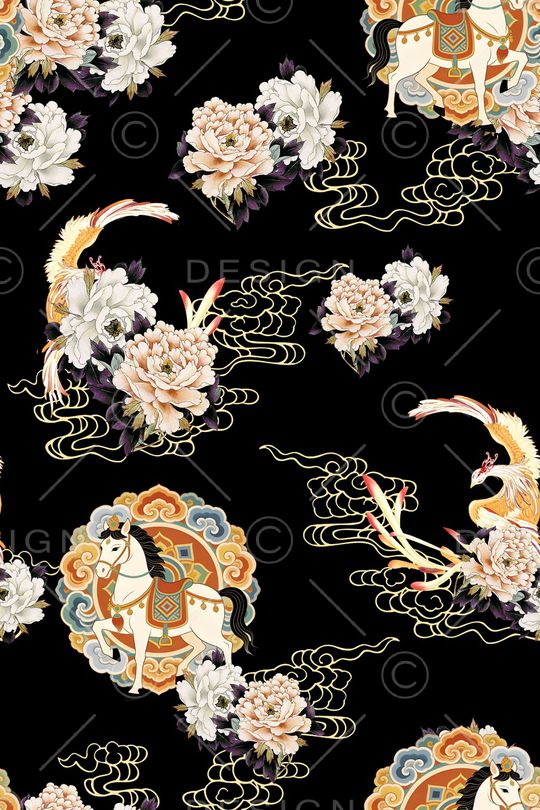 中国风印花华亿平台图片