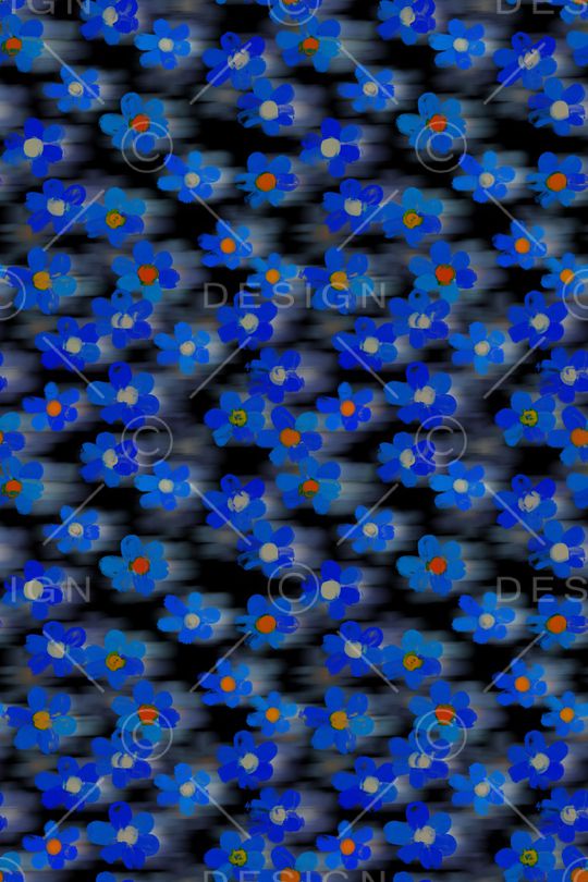 黑底花卉印花华亿平台图片