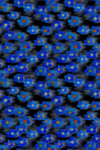 黑底花卉印花华亿平台图片