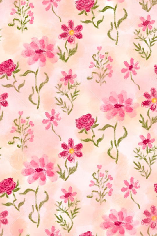 清爽底花卉印花华亿平台图片