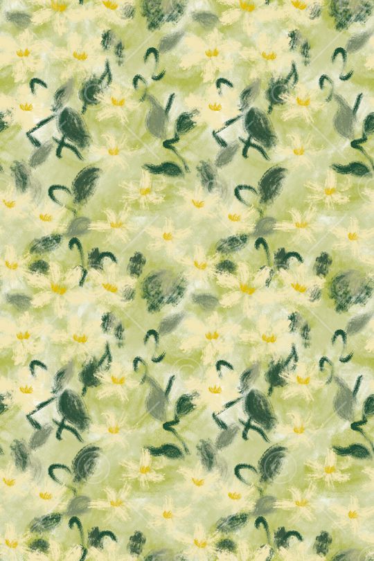 清爽底花卉印花华亿平台图片