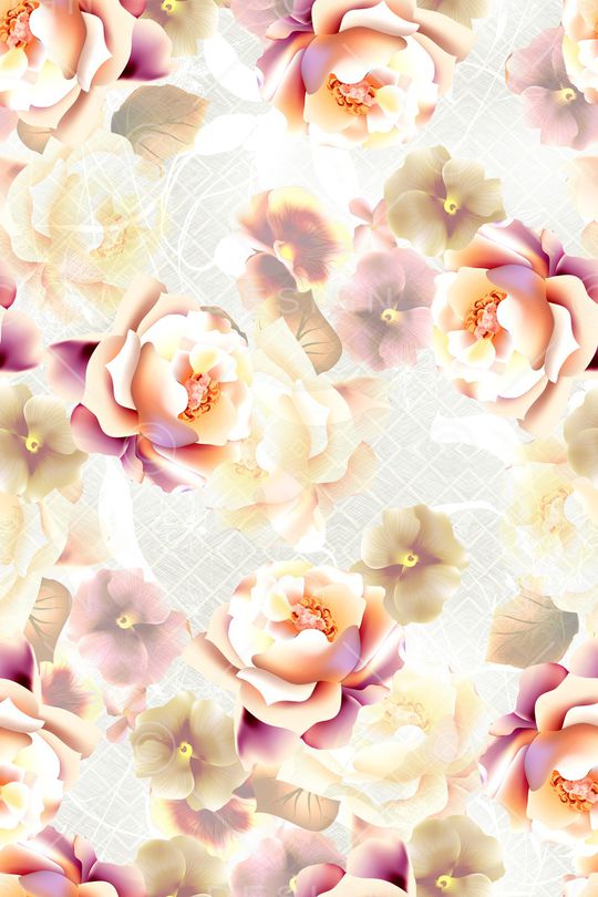 满版散花印花华亿平台图片