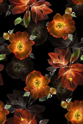 花卉印花华亿平台图片