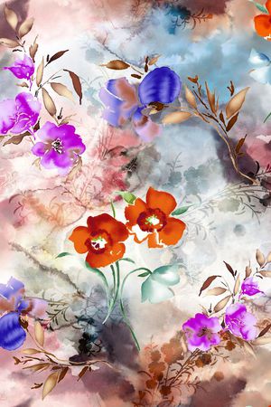 水墨印花华亿平台图片