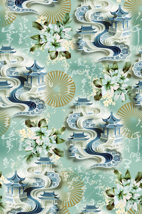 中国风印花华亿平台图片