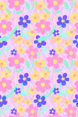 清爽底花卉印花华亿平台图片