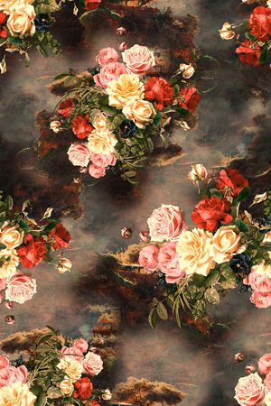 满版散花印花华亿平台图片