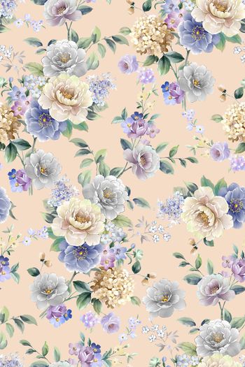 清爽底花卉印花华亿平台图片