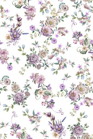 清爽底花卉印花华亿平台图片