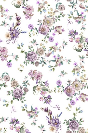 清爽底花卉印花华亿平台图片