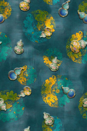 中国风印花华亿平台图片