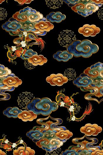 中国风印花华亿平台图片