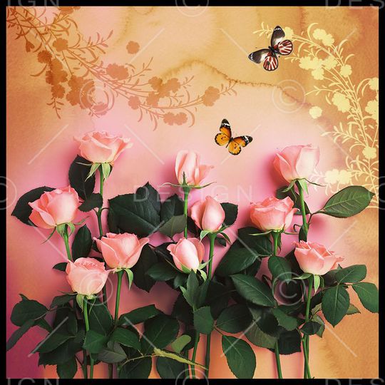 粉色玫瑰印花华亿平台图片