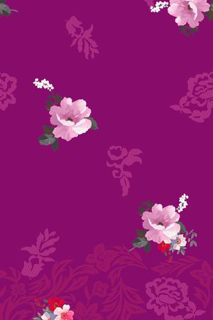 传统花卉印花华亿平台图片