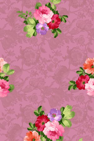 水彩手绘花卉印花华亿平台图片