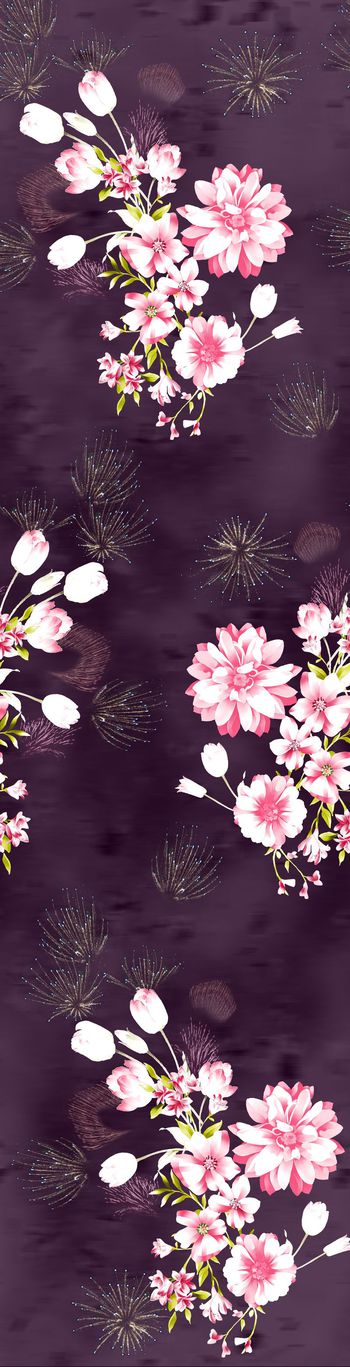 手绘花卉印花华亿平台图片