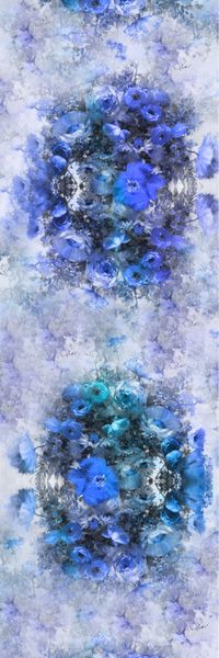 蓝色妖姬印花华亿平台图片