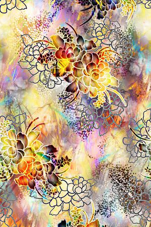 花卉印花华亿平台图片