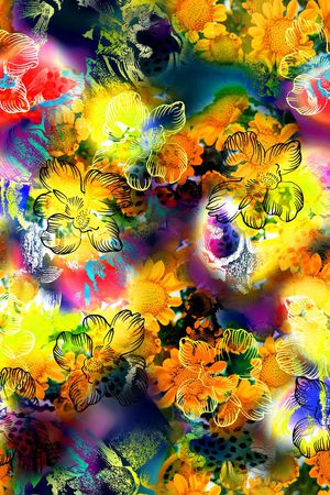 花卉印花华亿平台图片