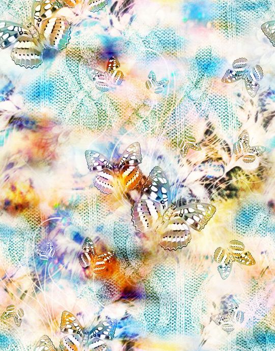 蝴蝶印花华亿平台图片