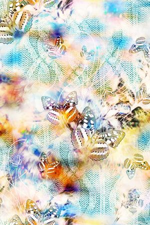 蝴蝶印花华亿平台图片