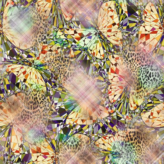 蝴蝶印花华亿平台图片