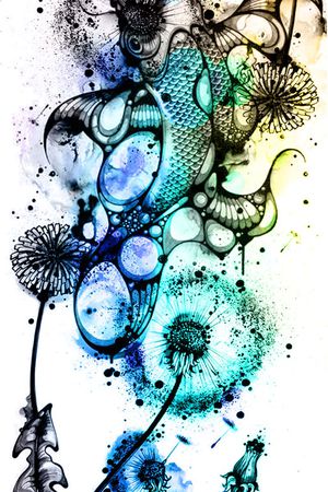 水墨印花华亿平台图片