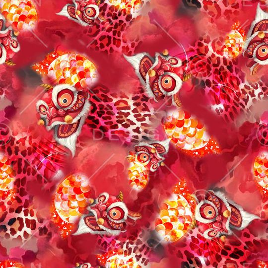 舞狮印花华亿平台图片