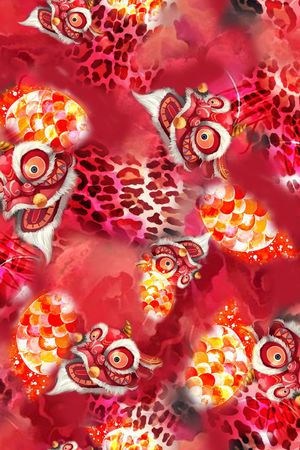 舞狮印花华亿平台图片