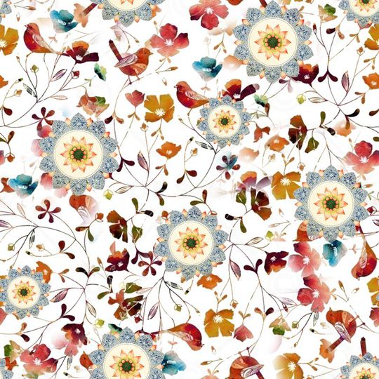 水彩手绘印花华亿平台图片