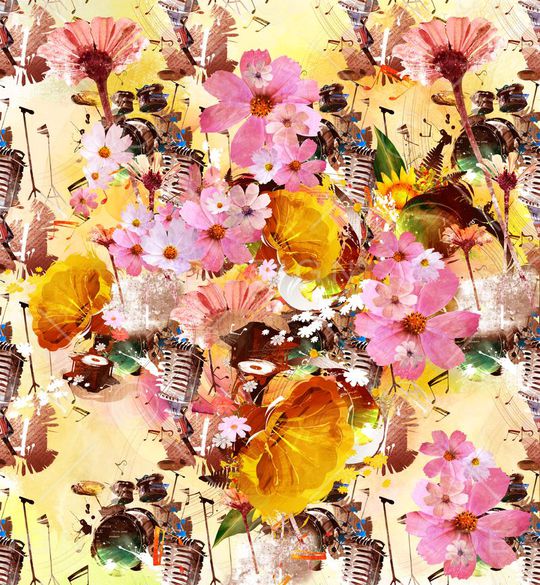 花卉印花华亿平台图片