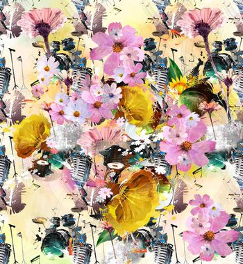 175967-乐器与花卉