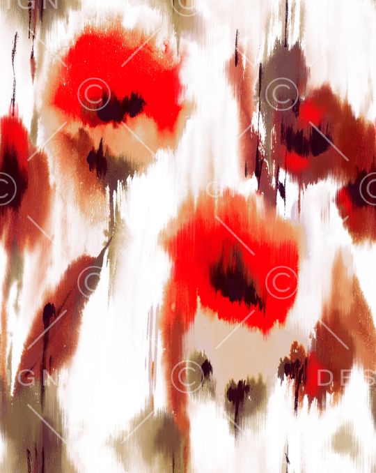 手绘抽象花卉印花华亿平台图片