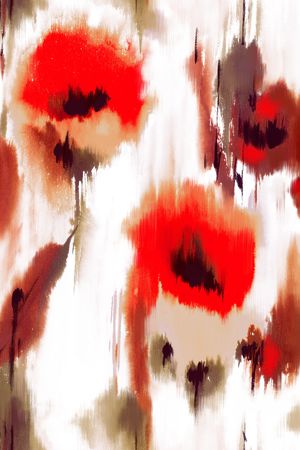 手绘抽象花卉印花华亿平台图片