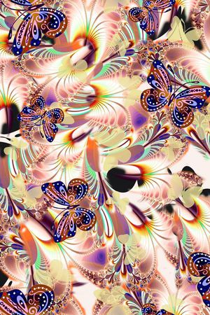 蝴蝶印花华亿平台图片