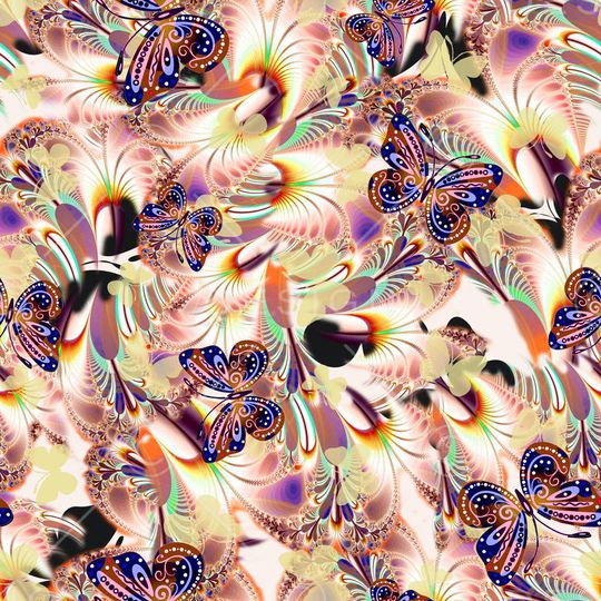 蝴蝶印花华亿平台图片